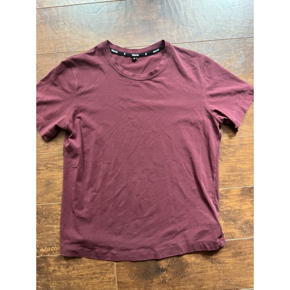 Public Rec Womens Small Burgundy Dark Red Short Sleeve Essential Tee